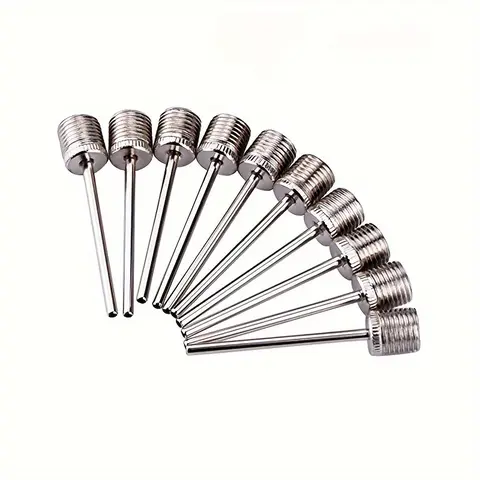 10pcs Stainless Steel Basketball Football Volleyball Air Pump Needles, Ball Inflation, Compact, Durable, Resistant, Longevity High Pressure Tire Valve Tool, Easy-To-Use Active Sports Equipment Accessories