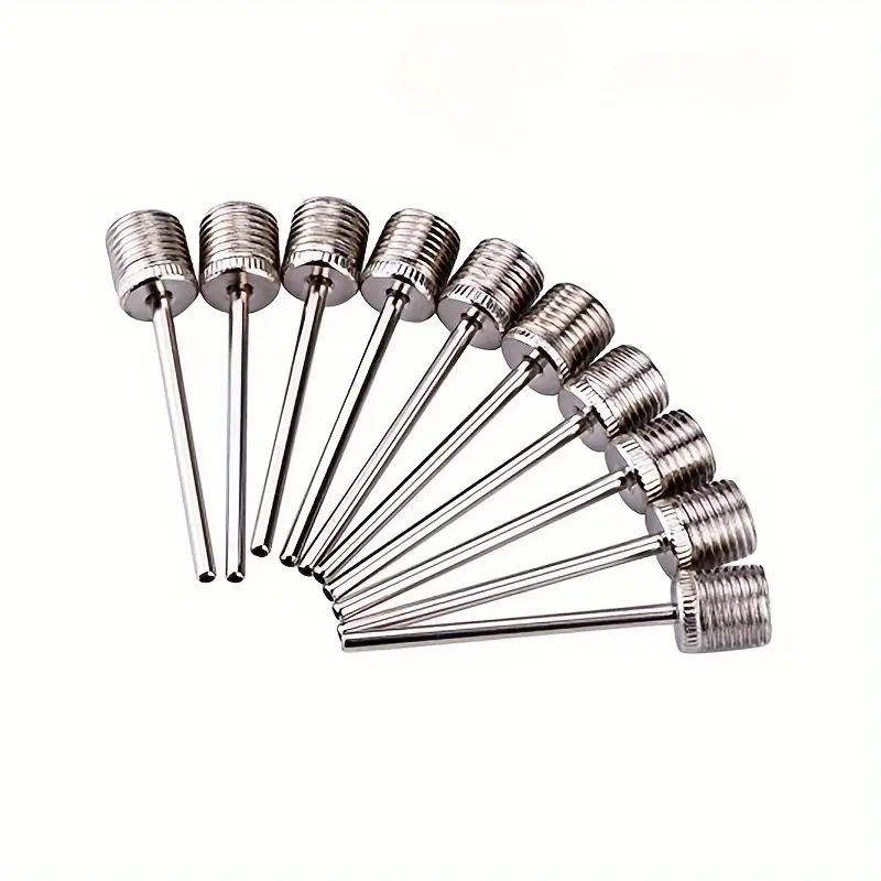 10pcs Stainless Steel Basketball Football Volleyball Air Pump Needles, Ball Inflation, Compact, Durable, Resistant, Longevity High Pressure Tire Valve Tool, Easy-To-Use Active Sports Equipment Accessories