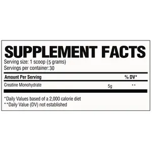 RAW Nutrition Creatine Monohydrate Fitness Supplement – Unflavored, Daily Training Support