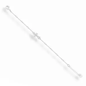 EVRY JEWELS Gold or Silver Plated Women's Hypoallergenic Double Cross Me Bracelet