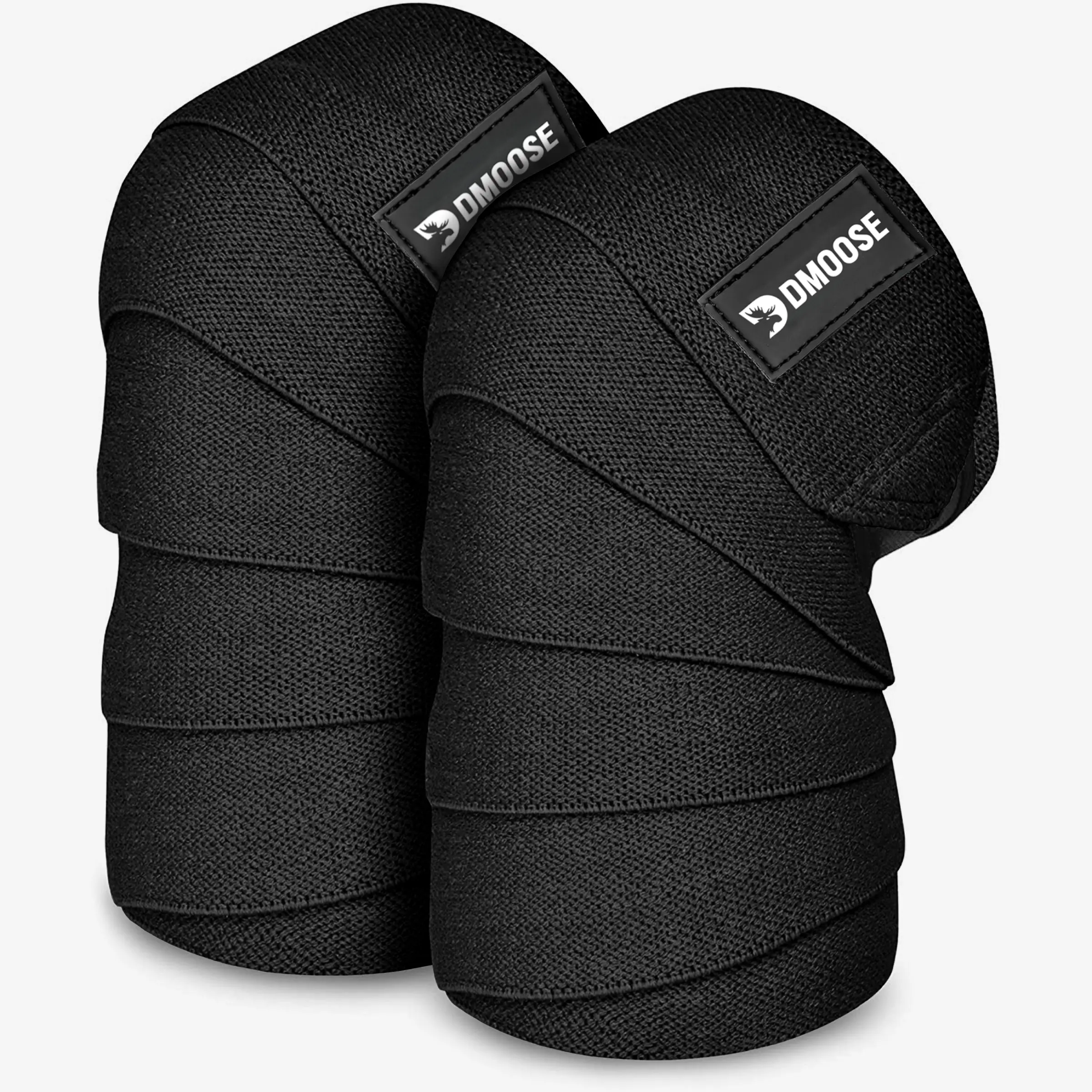 DMoose Fitness 78 in Elastic Cotton Knee Wraps, Snug Wrap Gym Brace for Sports, Weightlifting & Joint Support, Elastic Knee Brace Sports Sleeves & Support, Supportive, Adjustable Sports Sleeves & Support