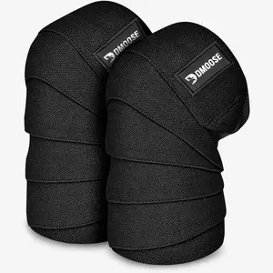 DMoose Knee Wraps for Weightlifting, Avoid Knee Injury - Provides Joint Stability