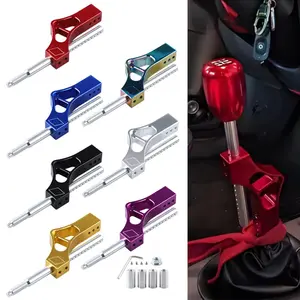 Aluminum Adjustable Height Lever Car Gear Shift Knob Extender Shifter Extension Single Bend Car Shifter Extender