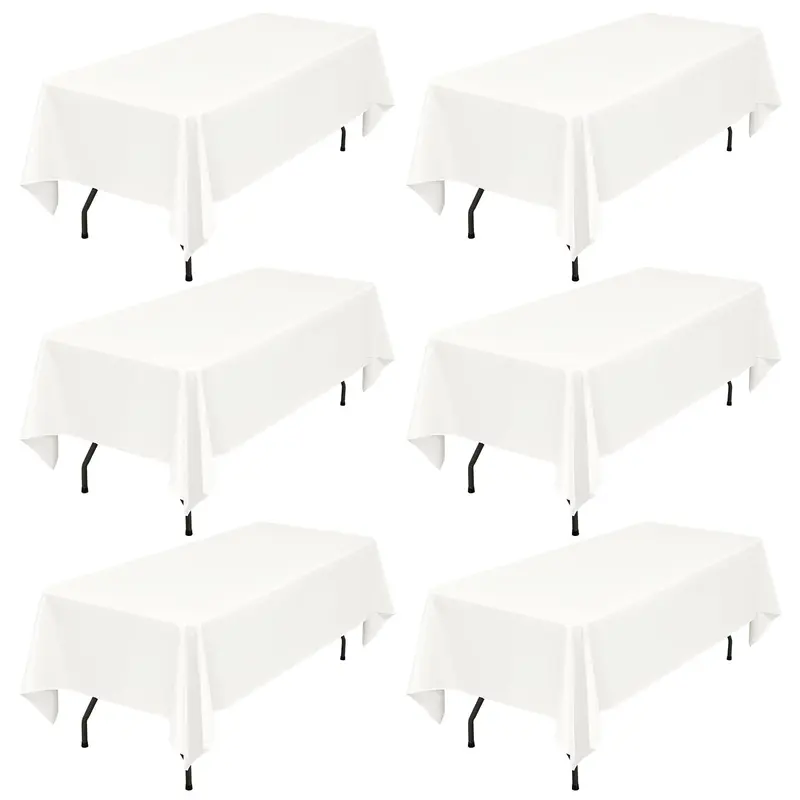 SHOWGEOUS Brushed Polyester Rectangular Tablecloth, Soft Touch 60x102in Table Cover for 6-8 Seat Tables, Weddings, Banquets, Parties, and Holiday Dining Decor