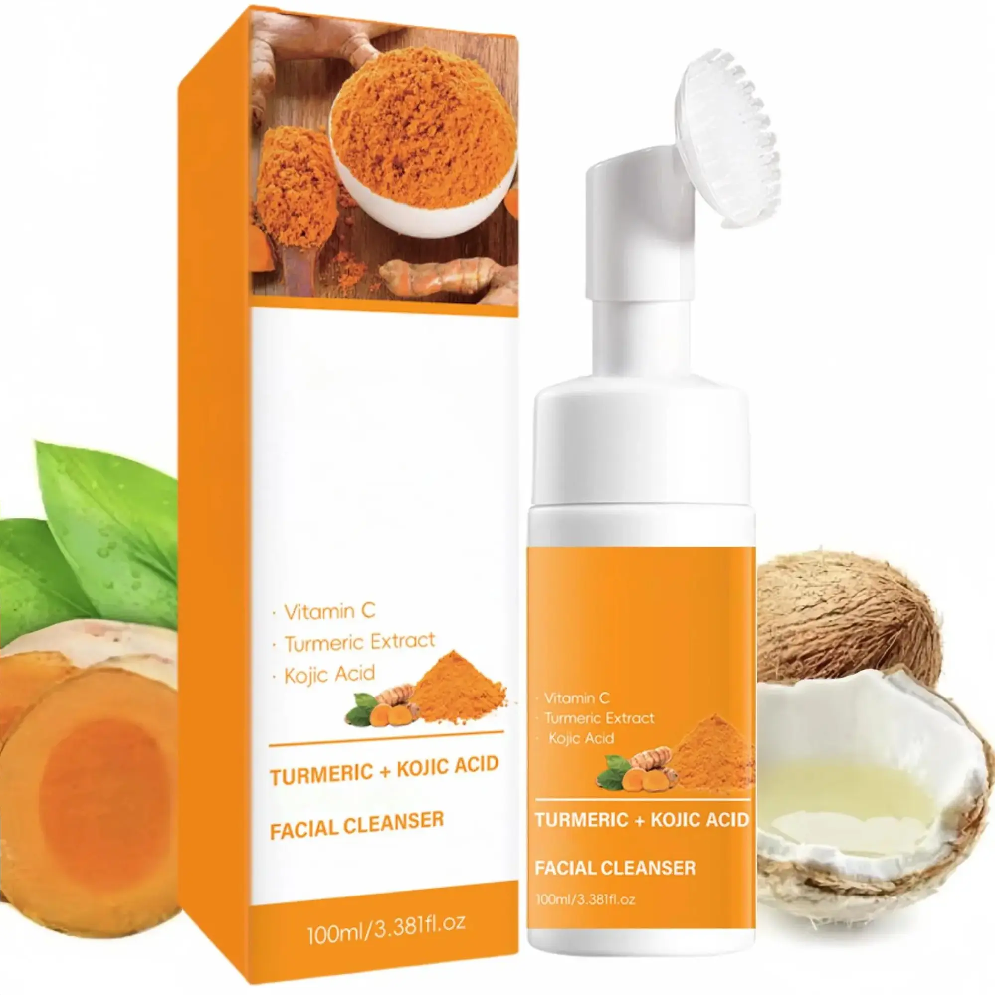 Turmeric Mousse Cleanser, Deep Cleansing & Nourishing Skin Foam Cleanser, Foaming Cleanser, Skin Care Cleanser, Facial Cleanser for Women & Men All Skin Types, Turmeric Face Wash, Skin Facial Cleaning Products
