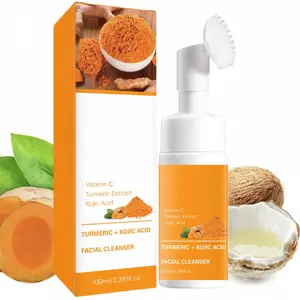 Turmeric Mousse Cleanser, Kojic Acid Turmeric, Deep Cleansing & Nourishing Skin Foam Cleanser, Foaming Cleanser, Facial Cleanser for Women & Men All Skin Types, Turmeric Face Wash, Skin Facial Cleaning Products