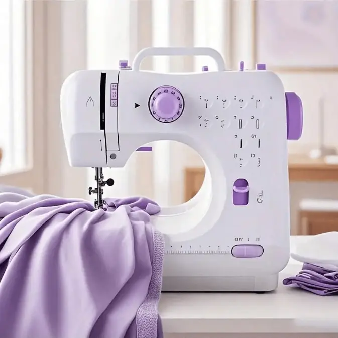 Home Sewing Machine Electric, Built-in 12 Needles, Overlock Function, Button Sewing And Thread Winding,  Light Purple, Sewing Accessories, Suitable For Home, School, Daily Sewing #DealsForYouDays