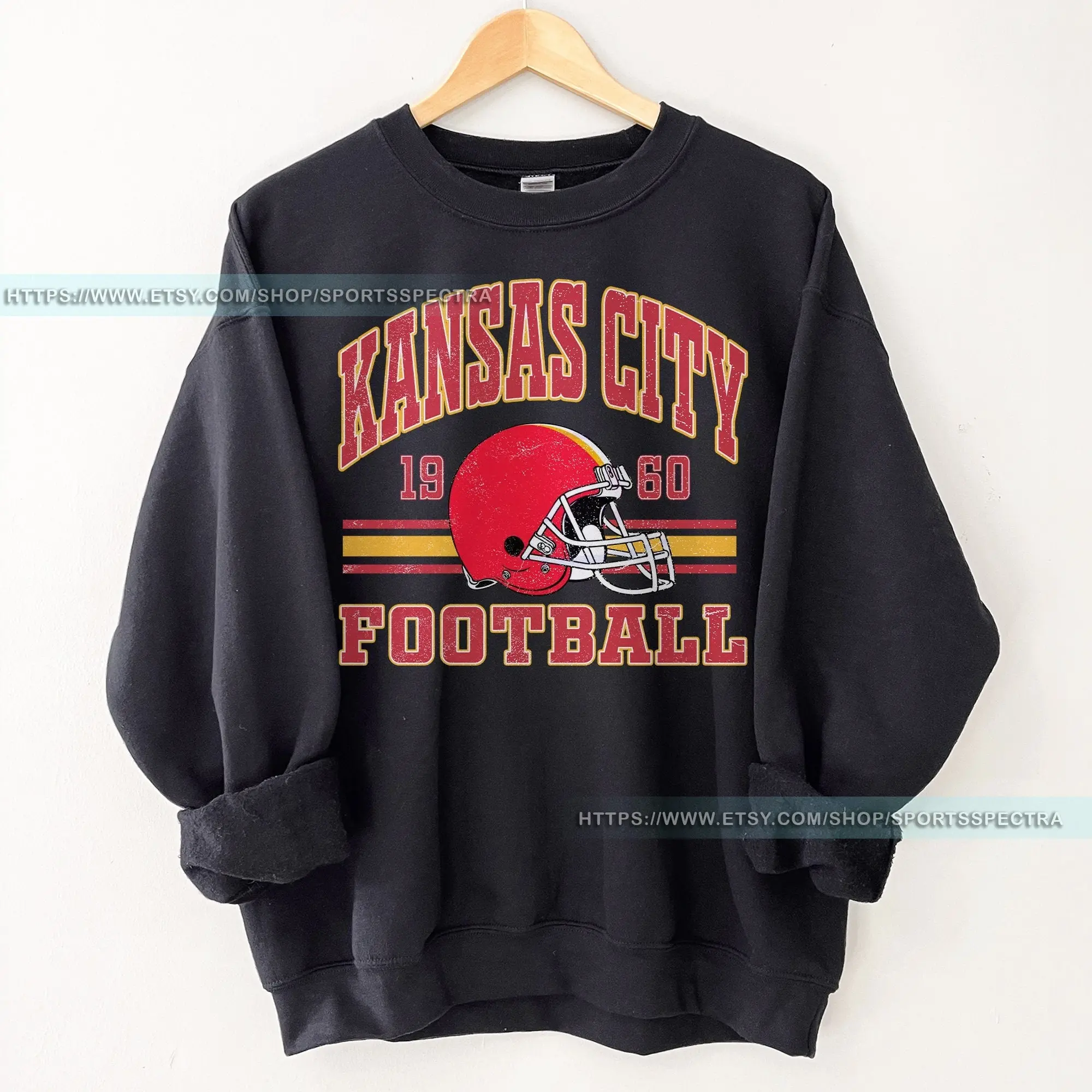 [Sale Up To 50%] Kansas City Football Vintage Sweatshirt, Kansas City Football Crewneck, Football Sweatshirt, Kansas City Fan Gifts, Gift For Fan, Trendy USA Cotton Fabric