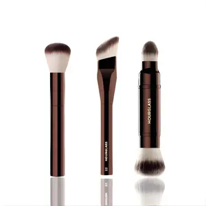 Hourglass 3-Piece Synthetic Fibre Makeup Brush Set, Travel-Ready for Foundation & Blush Touch-Ups, Builds Evenly & Streak-Free Application for All Skin Types