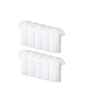 Hanes Men's Super Value Pack White Crew T-Shirt Undershirts, 10 Pack