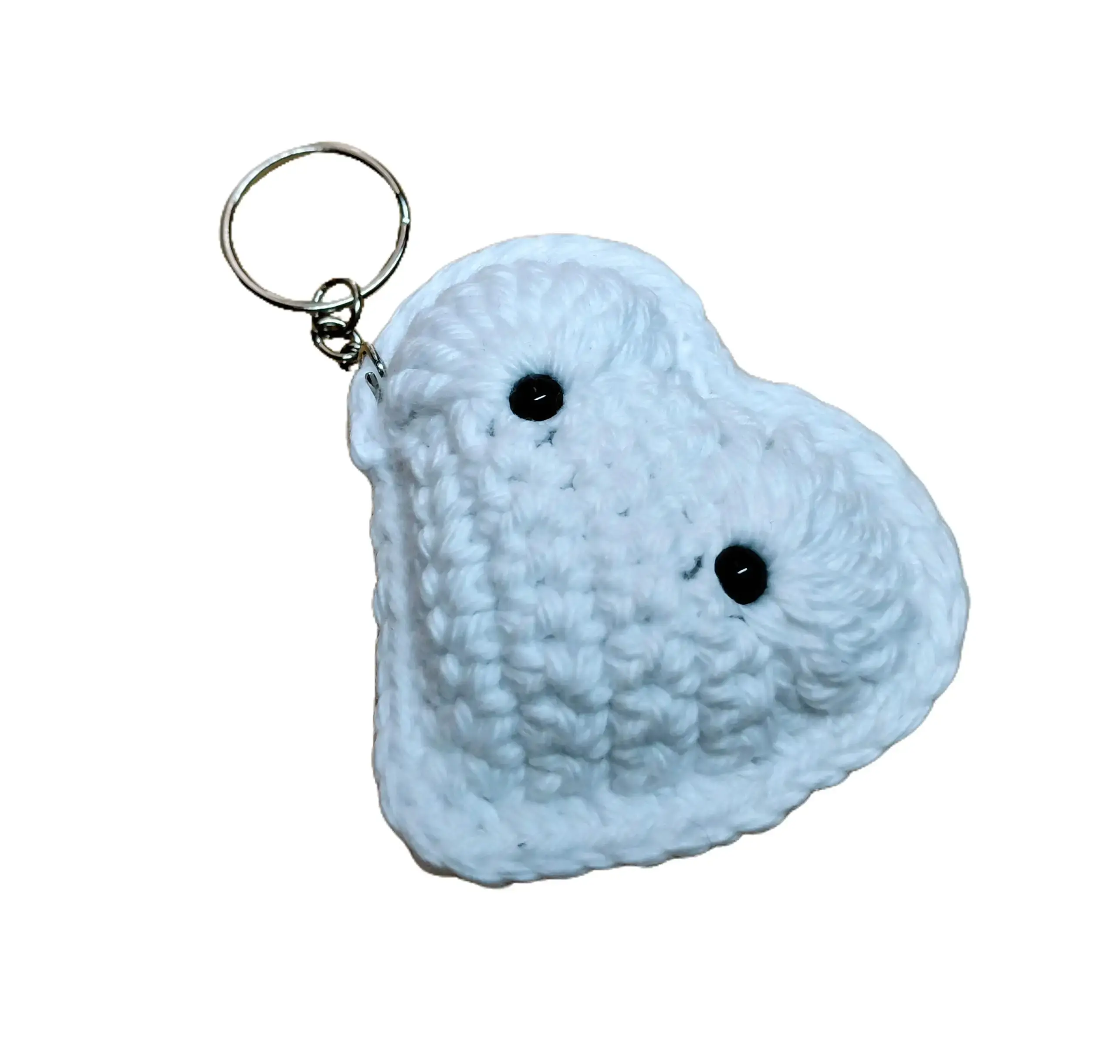 Handmade Crochet Cotton Small Heart Key Chains - Collectible Accessory for Backpacks, Note: Choking Hazard Small Parts
