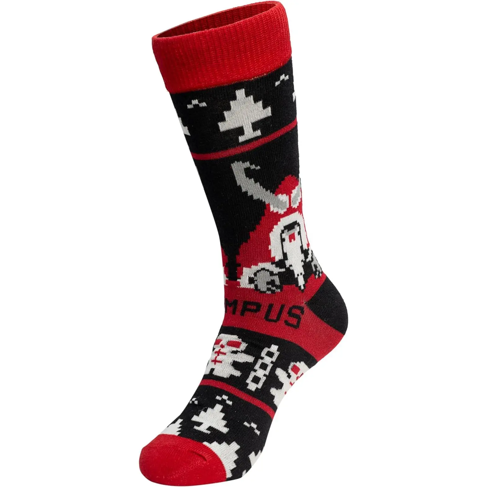 Krampus Holiday Cheer Festive Patterns Novelty Ugly Christmas Socks