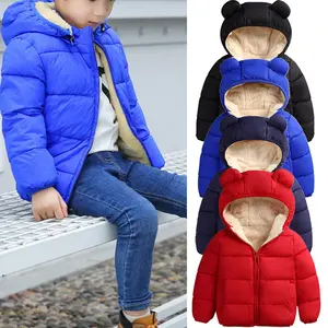 CPZVUCAK Baby Puffer Jacket Hooded Light Winter Coats Bear Ears Zipper Up Down Coats Outwear for Toddler Boys Girls