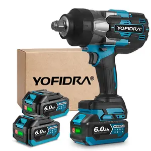 Yofidra Battery Impact Wrench 1700 N.m, 3 Gears 1/2 Inch Akuu Rotary Impact Wrench Brushless Motor, 2 x 3000 mAh Impact Wrench Battery with Charger, LED Work Light, for Heavy Work, Car Repair Power Tools Power Tools Accessories Rechargeable Lithium Drill