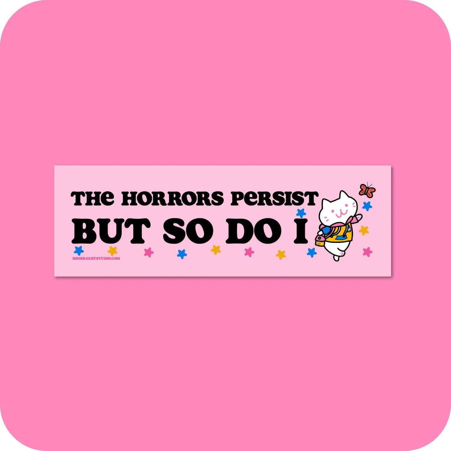 The Horrors Persist  But So Do I Car Magnet, Funny Car Magnet, The Horrors Magnet, Kidcore Aesthetic, Clowncore, Funny Gifts, Car Decor