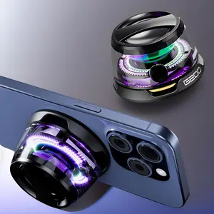 Portable Magnetic Mini Speaker, Rechargeable Wireless Speaker with Light, RGB Light Effect Ambient Light Speaker for Home, Office, Outdoor, Camping