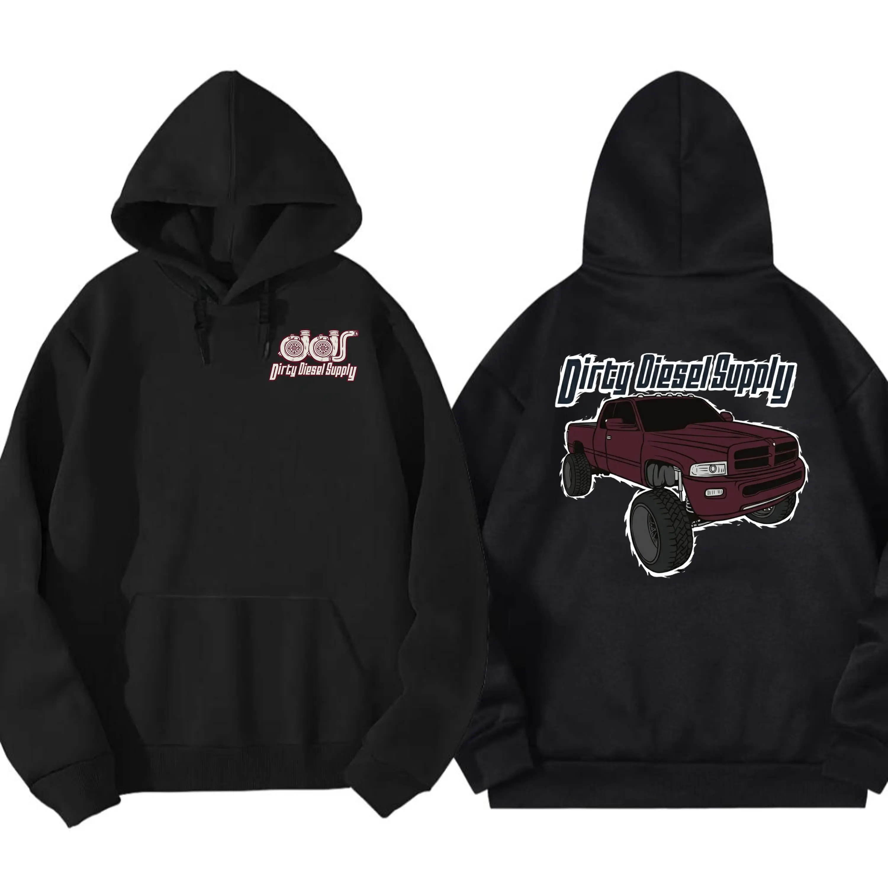 Dodge Ram 2nd Gen Lifted Truck Hoodie, 2 Sides, Heavy Duty Cummins Diesel Hoodie
