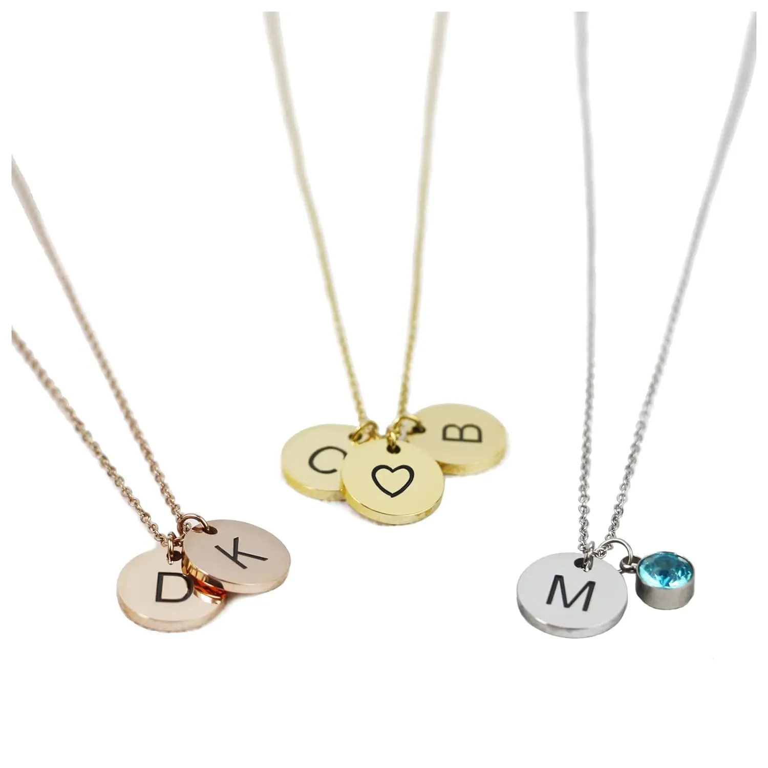 Initial Necklace for Women Personalized Letter Necklace with Birthstones as Christmas Gifts for Mom, Custom Name Necklace as  Anniversary Gifts for Her, Pet Pendant Necklace for Girlfriend Daughter as Amazing Gift