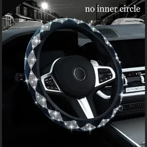 Rhinestone Decor Car Steering Wheel Cover, Car Steering Wheel Protector, Car Steering Wheel Insert Accessories, Universal Car Interior Accessories for Women & Girls