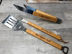 Personalized BBQ Spatula or tool set - First Father's Day gift for dad, grilling accessories for grandpa, grill gift for guys, gift idea