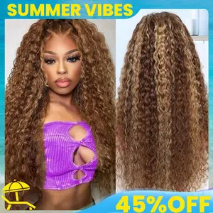 【 Effortless Spring/Summer Curls 】Hot Selling 360 Wig P4/27 Highlight Ombre Color Ashimary Invisi-Strap 360 Skin Lace Wig Water Wave Glueless Human Hair Pre Plucked#Summervibes