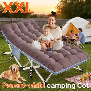 Outdoor Camping Cot with Mattress, Heavy Duty Folding Bed Cot, Portable Oxford Travel Bed with Carry Bag for Outdoor Camping, Home, Office Nap, Guest, Travel