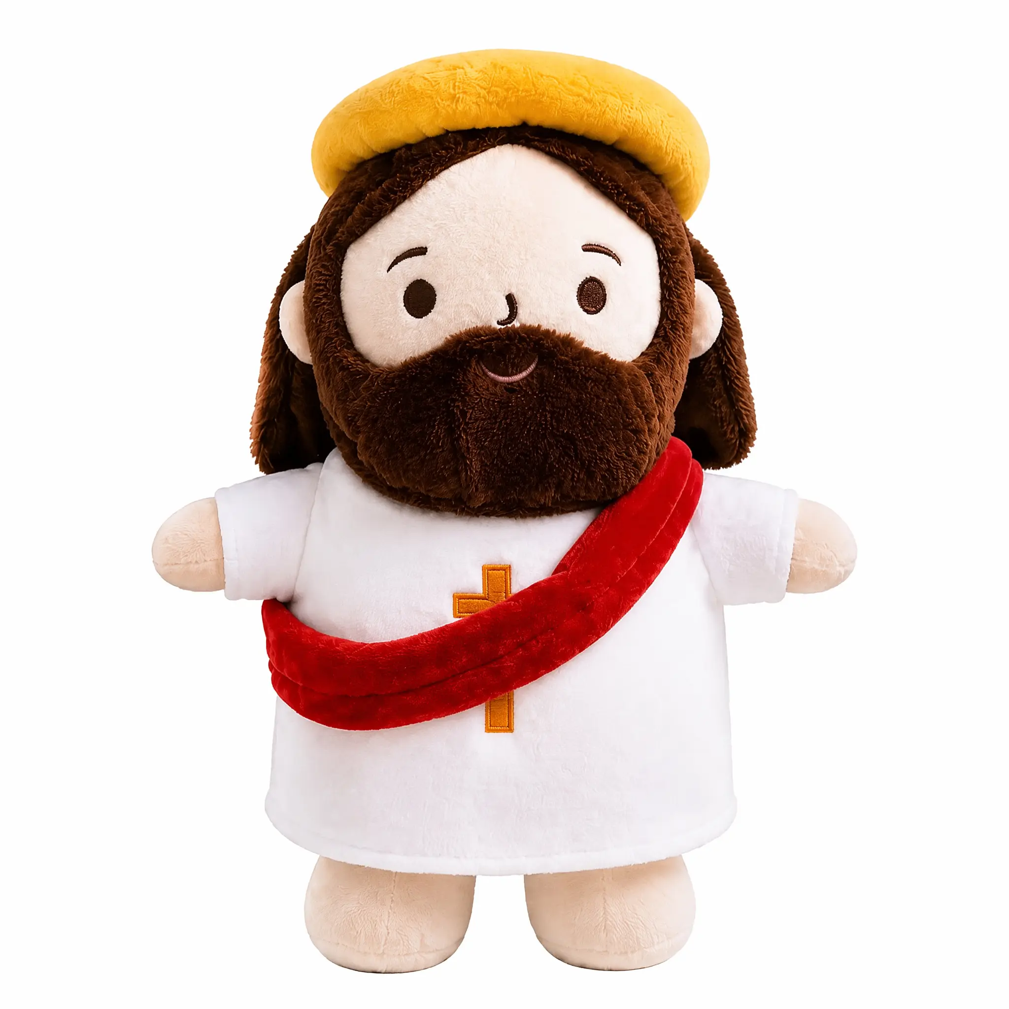 Breathing Jesus Plush Doll with Light&Sound,Calming Sleep Companion,Christian Gift for kids&Adults,Stress Relief, Cuddly Soothing Companion with red Sash Gift, Jesus Stuffed Animal Breathing Plushy Toy, Easter Gifts,Rhythm Soothing Plush Toy