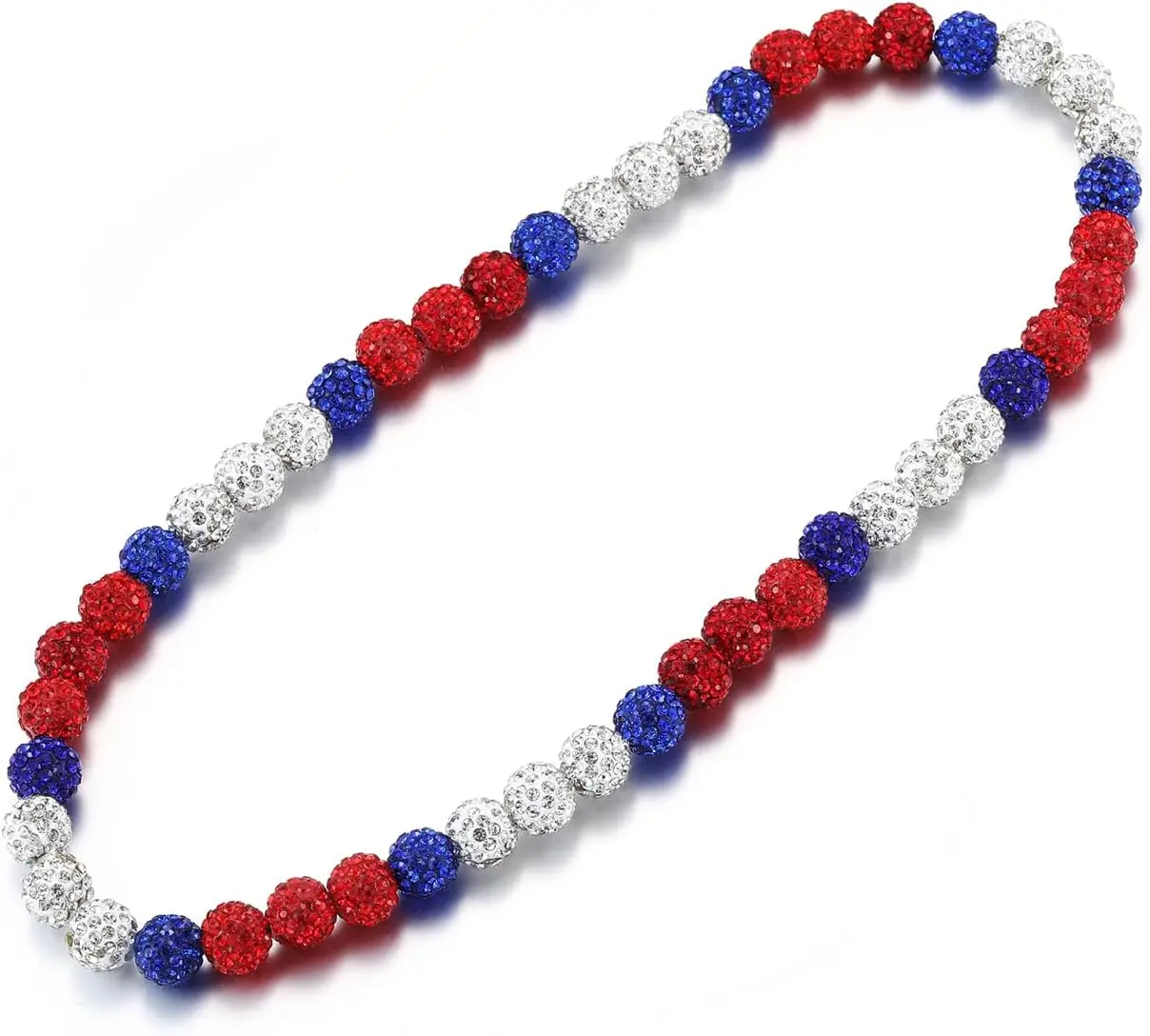 Bling Baseball Beaded Necklace 1 Piece Rhinestone Discoball Drip Chain Stylish Jewelry Gift for Men Boythletes