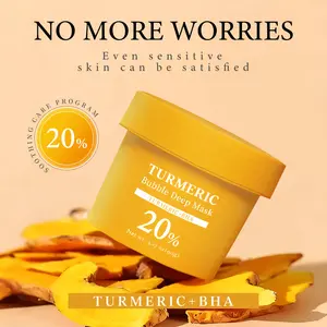 Turmeric Bubble Mask, Deep Cleansing Clay Mask Remove Blackheads Brighten Skin Tone