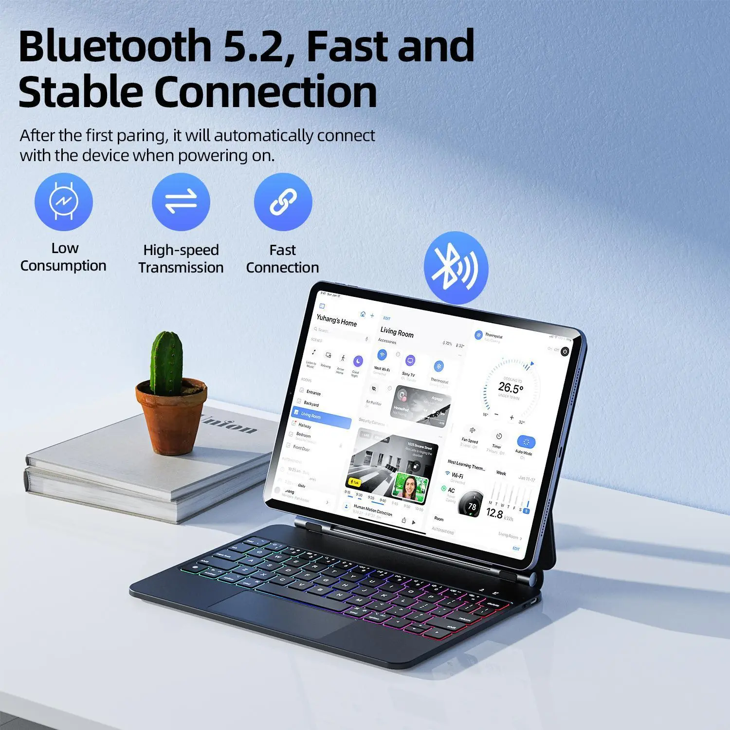 GOOJODOQ Magic Keyboard Case for iPad Pro 11 M4 iPad Air 4/5/6 Smart Pogo Pin Multi-Touch Trackpad Keyboard