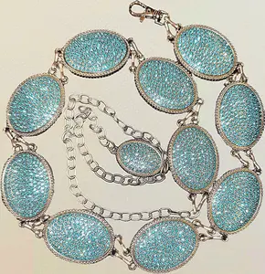 Turquoise Rhinestone Concho Belt