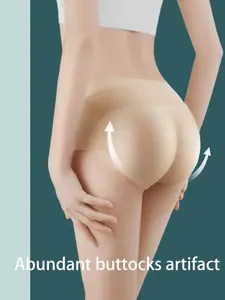 JMK 1 Count Women's Solid Color Shapewear Panty, Casual Breathable Comfortable Fitted Butt Lifter Padded Briefs,Women's Shapewear Bottoms, Hip Enhancer Seamless Underwear,Body Shaper For All Seasons,Clothes, Suitable For Various Occasions, Womenswear