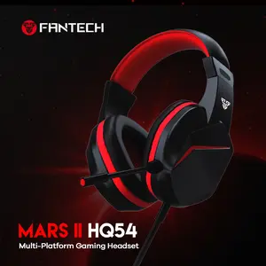 Fantech Stereo Gaming Headset, Wired Game Earphone with 6ft Cable, Noise Cancelling Over-Ear Headphones with Microphone, LED Lights, Pc Headsets