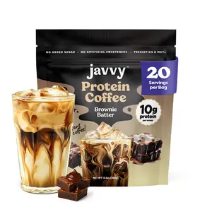 Brownie Batter Protein Iced Coffee - Premium Whey Protein & Instant Iced Coffees - 100% Natural Cold Brew - Zero Artificial Flavors & Sweeteners, 80 mg Caffeine, No Added Sugar, 20 Servings