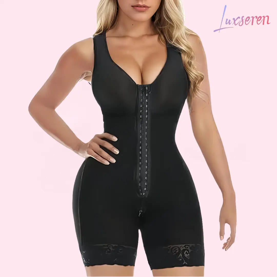 LUXSEREN Women’s Basic Elastic Compression Bodysuit Shapewear - Belly-Hiding, Figure, Waist-Cinching, Tummy-Control Styles with Wireless Breast Lift, Butt Lifter, Zipper Crotch for Smooth Shaping, All-Day Comfort, Sportswear Use tiktokshopspringglowup, Be