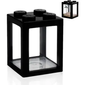 Mini Sea Monkey Tank Small Shrimp Tank Stackable Mini Aquariums for Fairy Shrimp Eggs Moss Balls 0.25 Gallon Temporary Betta Fish Tank Ant Feeding