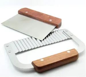 Pack of 2 Stainless Steel Wavy & Straight Soap Mold Loaf ，Soap Cutter Garnish Potato Vegetable Cake Cutter Cutting Tool DD-life
