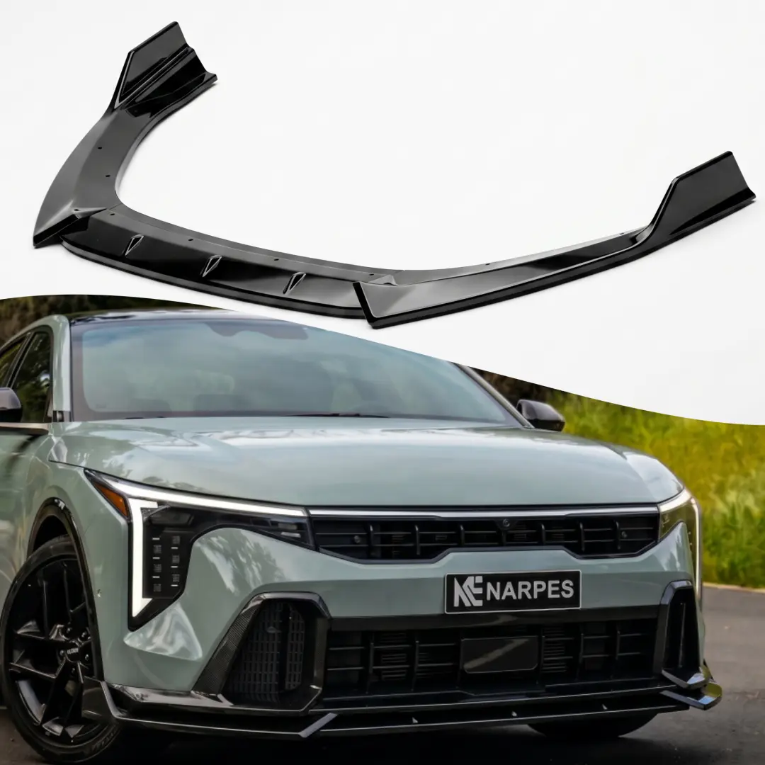 NARPES Front Lip For KIA K4 SEDAN and Hatchback 2025  2026  (GT-Line、GT-line Turbo)  Exterior Accessories Mods Painted Gloss black