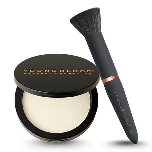 Youngblood Mineral Cosmetics Youngblood Cosmetics Pressed Mineral Rice Powder with Luxe Brush