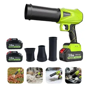 Heavy Duty Cordless Leaf Blower with 2 Long-Lasting Rechargeable Batteries & Brushless Pure Copper Motor, Turbo Power Airflow for Snow Removal, Garage Cleaning & Outdoor Maintenance