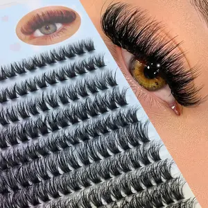 14 Rows 280 cluster D-Curl Individual Cluster False Lashes, Cosmetic, Large Batch Reusable & Beginner-Friendly, Easy-To-Apply For Glam Daily Looks, Voluminous Eyelashes, Valentine's Day Gift, Travel Essential Easy To Carry, Diy Lash Cluster