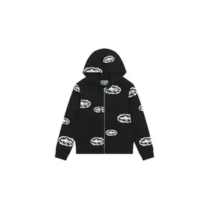 Cotton Wreath Zip Hoodie "Denim Tears x Corteiz - Black" DT234