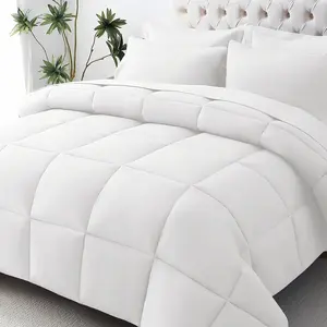 JOLLYVOGUE Queen Comforter Set, Ultra-Soft Bed in a Bag Size 7 Pieces, Oeko-TEX Certified Bedding Set with Down Alternative Comforter, Sheets, Pillowcases & Shams, White