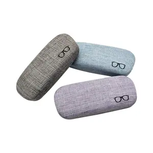 3Pack Hard Shell Eyeglasses Case Protector Linen Fabrics Large Glasses Case Concise
