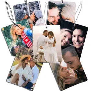 Custom Car Air Freshener - Personalized Double-Sided Freshie 3" x 4" for Him or Her with Up to 2 Photos for Front & Back