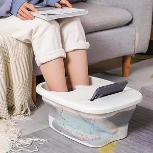Portable Folding Foot Bath Tub with Massage Function, Space-Saving Design, Hanging Hangable No Power Needed, Home Bedroom Bathroom Accessory, Home Goods