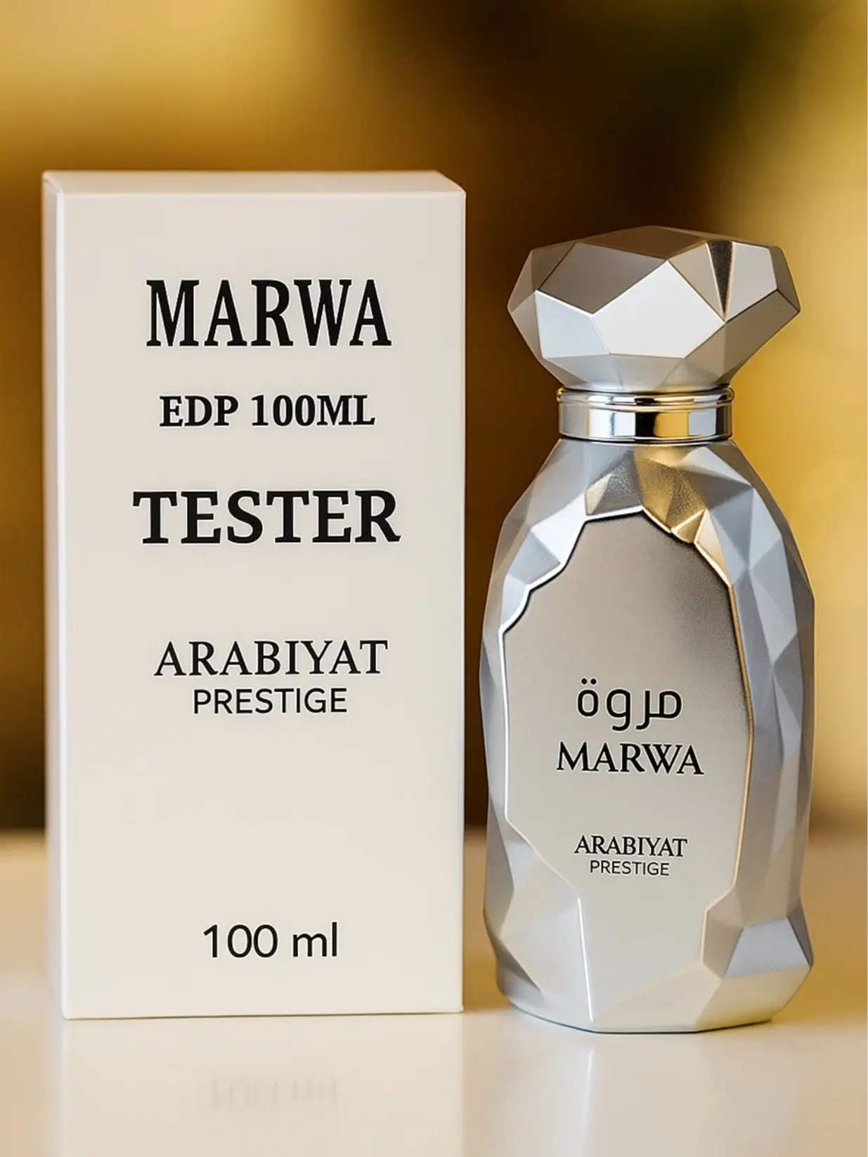 Arabiyat Marwa Eau De Parfum Tester, Long-Lasting Men's Summer Fragrance with Bergamot, Tea & Ambroxan Notes, 3.4 fl.oz (100ml) Spray, Perfumes