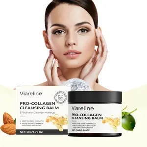 Viareline Collagen Cleansing Balm — gentle on skin, refreshing emulsifying formula for cleansing, rinses clean, moisturizing, leaves skin radiant
