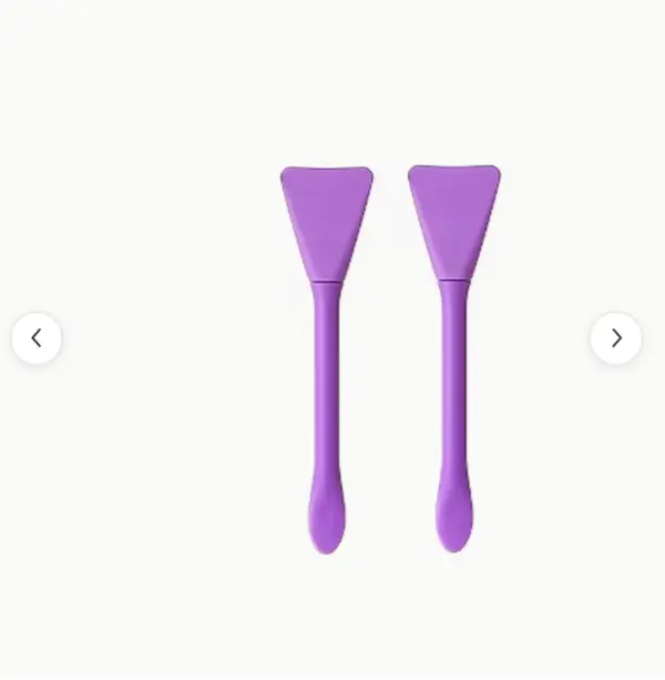 Silicone Dual-Ended Facial Fan-Shaped Mask Applicator with Spatula, for Mud Mask Application and Exfoliation (Beauty & Personal Care Makeup Tool)
