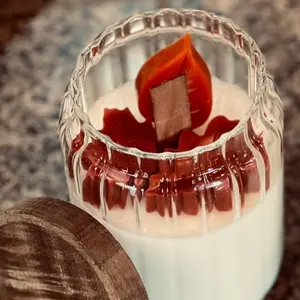 Cinnamon Pumpkin Spice Candle with Cinnamon Leaves - Home Decor Ornaments